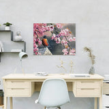 Schilderen op nummer Vogel met Roze Bloemen