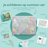 Schilderen op nummer Vogeltjes met Bloemetjes