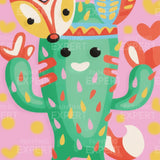 Schilderen op nummer Vrolijke Cactus