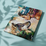 Schilderen op nummer Vrouw en Wolf