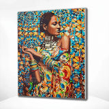 Schilderen op nummer Vrouw met Gele Kleuren