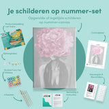 Schilderen op nummer Vrouw met Paarse Bloem