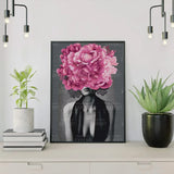 Schilderen op nummer Vrouw met Paarse Bloem