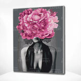 Schilderen op nummer Vrouw met Paarse Bloem