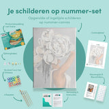 Schilderen op nummer Vrouw met Witte Bloem