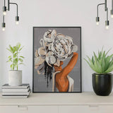 Schilderen op nummer Vrouw met Witte Bloem