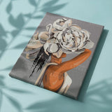 Schilderen op nummer Vrouw met Witte Bloem