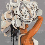 Schilderen op nummer Vrouw met Witte Bloem