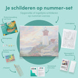 Schilderen op nummer Vuurtoren Zonsondergang