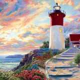 Schilderen op nummer Vuurtoren Zonsondergang