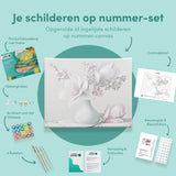 Schilderen op nummer Witte Bloemen in een Vaas
