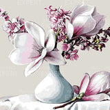 Schilderen op nummer Witte Bloemen in een Vaas