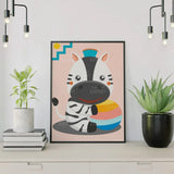 Schilderen op nummer Zebra met Hoedje