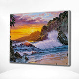 Schilderen op nummer Zee met Zonsondergang