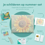 Schilderen op nummer Zonnebloem Geel Oranje