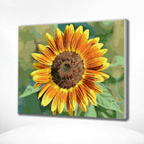 Schilderen op nummer Zonnebloem Geel Oranje