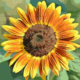 Schilderen op nummer Zonnebloem Geel Oranje