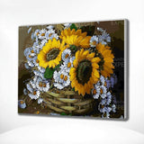 Schilderen op nummer Zonnebloemen en Kamille