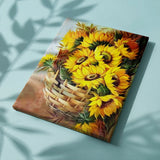 Schilderen op nummer Zonnebloemen in Mandje