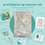 Schilderen op nummer Zonnebloemen met Appel