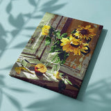 Schilderen op nummer Zonnebloemen met Appel