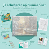 Schilderen op nummer Zonsondergang Bos