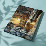 Schilderen op nummer Zonsondergang Bos