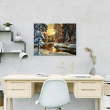 Schilderen op nummer Zonsondergang Bos