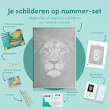 Schilderen op nummer Zwart Wit Leeuw Portret