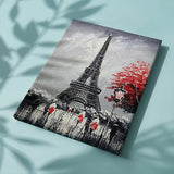 Schilderen op nummer Zwart Wit Parijs met Bloemen