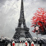 Schilderen op nummer Zwart Wit Parijs met Bloemen