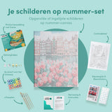 Schilderen op nummer Stad met Bloemen