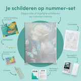Schilderen op Nummer Tijdloze Witte Bloemen