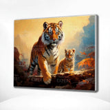 Diamond Painting Twee Tijgers