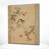 Diamond Painting Twee vogeltjes tussen esdoornbladeren (herfst) Japan