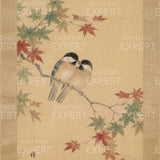 Diamond Painting Twee vogeltjes tussen esdoornbladeren (herfst) Japan