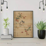 Diamond Painting Twee vogeltjes tussen esdoornbladeren (herfst) Japan