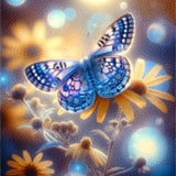 Diamond Painting Vlinder met Bloem