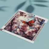 Diamond Painting Vlinder met Bloemen