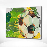 Schilderen op nummer Voetbal Groen Geel