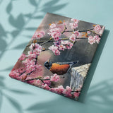Schilderen op nummer Vogel met Roze Bloemen