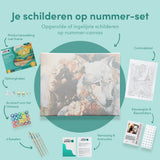 Schilderen op Nummer Vrouw met Wolf