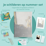 Schilderen op Nummer Vrouw met een Parelketting