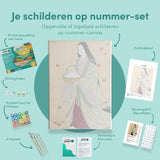 Schilderen op Nummer Witte Konijnen in de Herfstmand Japan