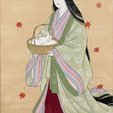 Schilderen op Nummer Witte Konijnen in de Herfstmand Japan