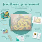 Schilderen op nummer Zonnebloemen in Mandje