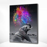 Diamond Painting Gekleurde Olifant