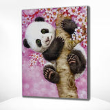 Diamond Painting Panda met Bloemen