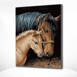 Diamond Painting Paard en Veulen