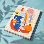 Abstract Portret als afgewerkt canvas